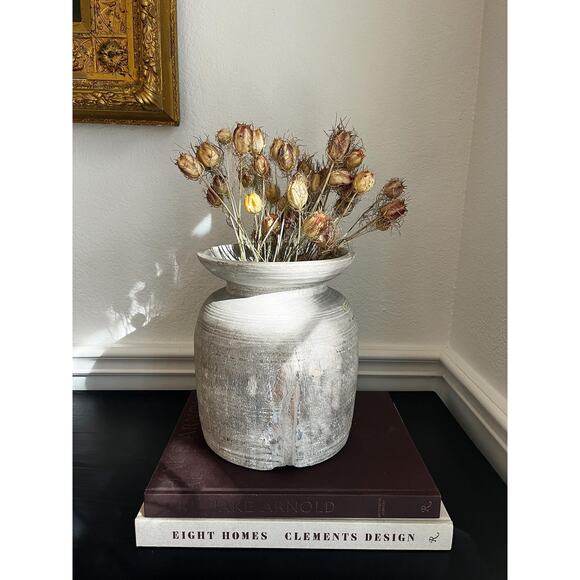 Vintage Bleached Wood Vase - Picture 1 of 7